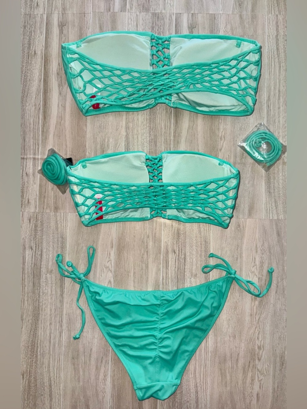 Victoria's Secret Mint Green Bandeau Lace-Up Bikini + FREE addition top! - Picture 16 of 16